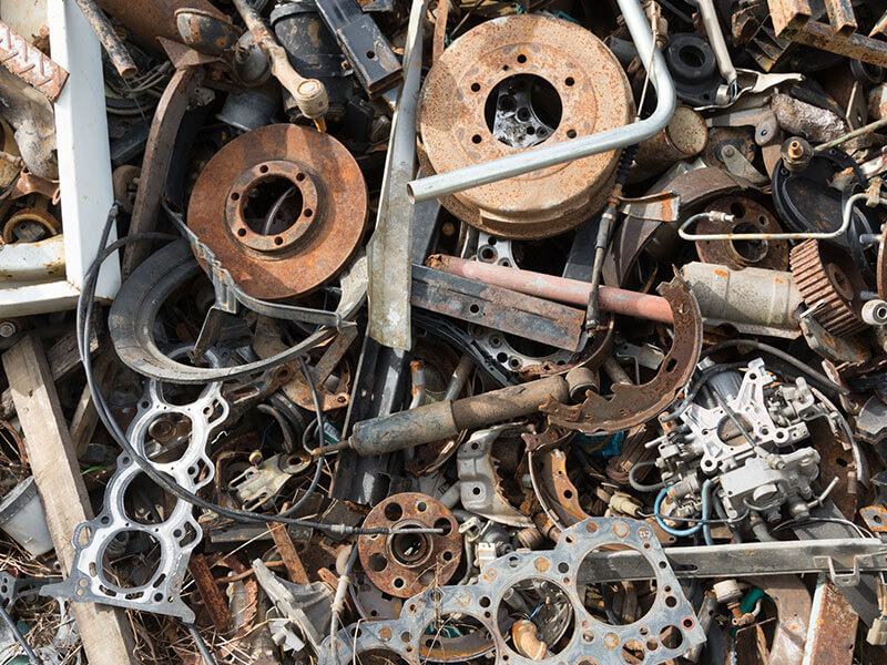 scrap metal pile