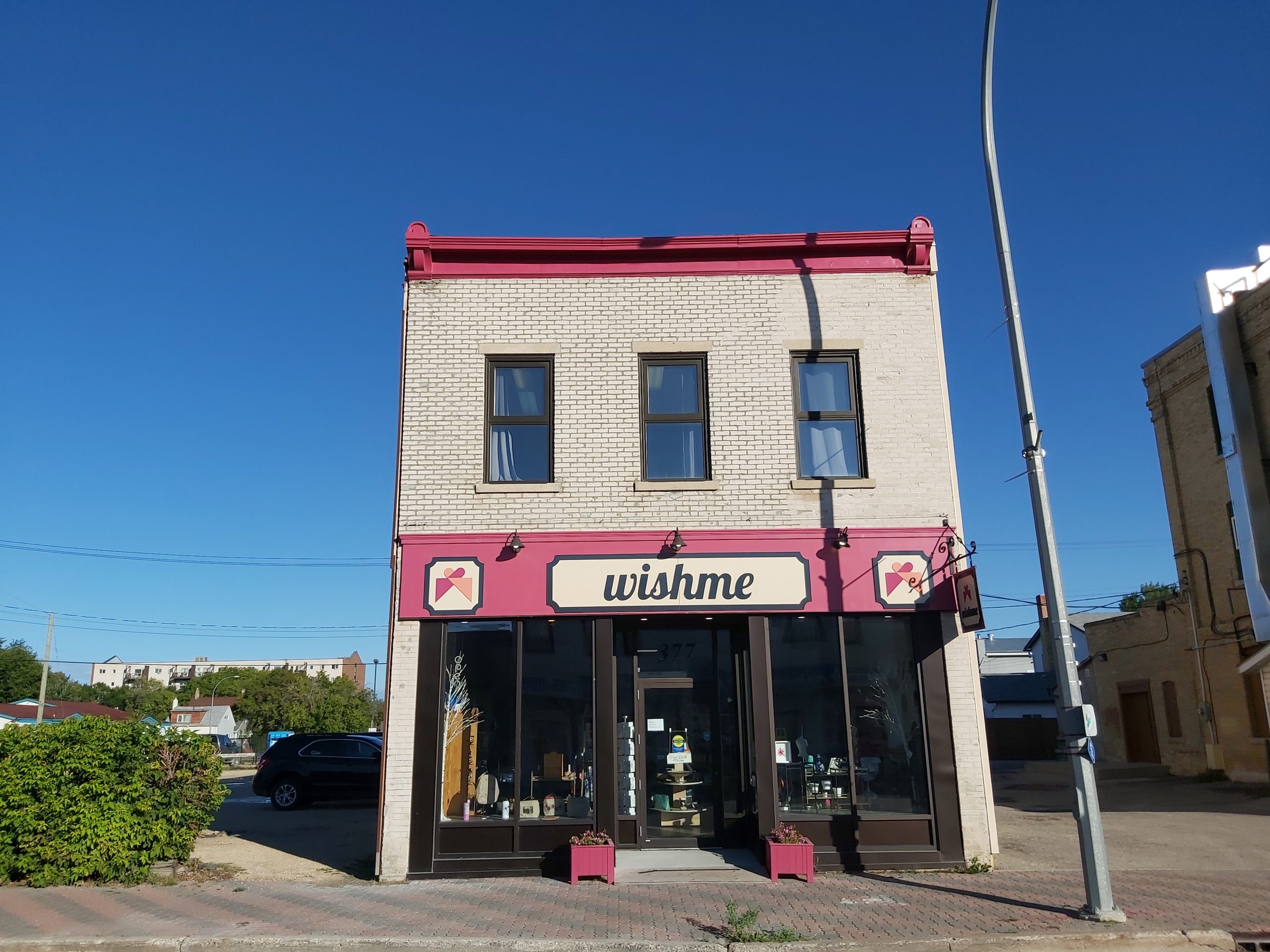 front of Wishme building in Selkirk