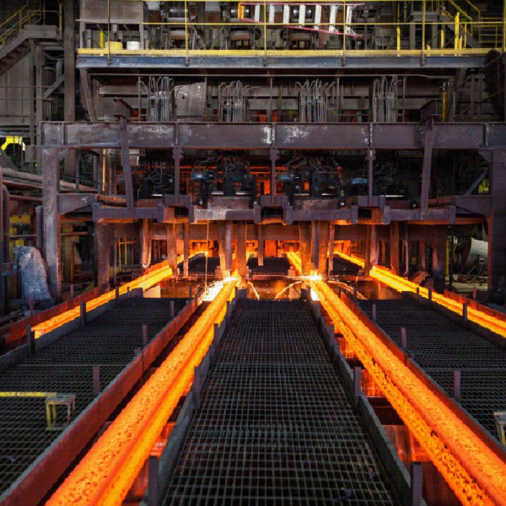 Gerdau steel manufacturing plant showing molten steel
